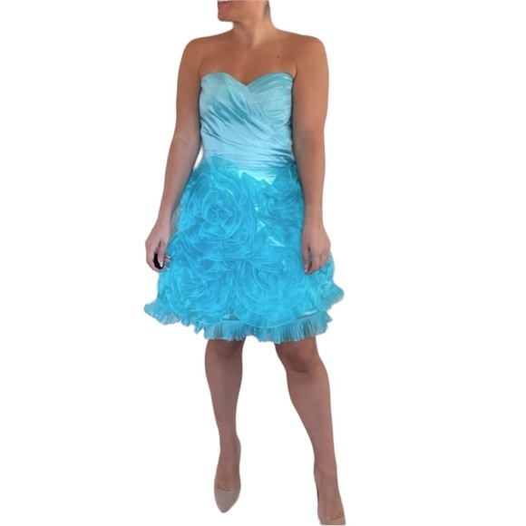 Jovani Strapless Blue Dress - Picture 1 of 4